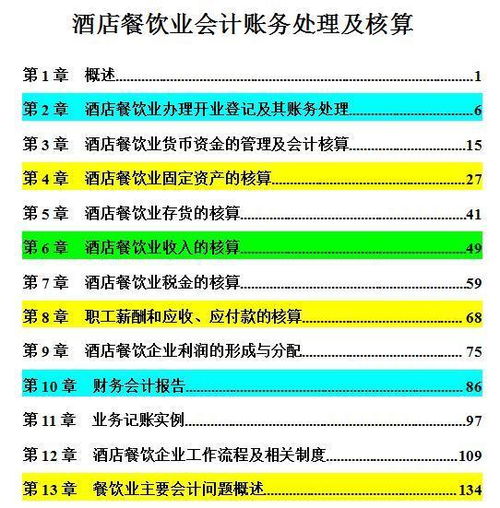 酒店餐饮业财务管理 账务处理及会计核算